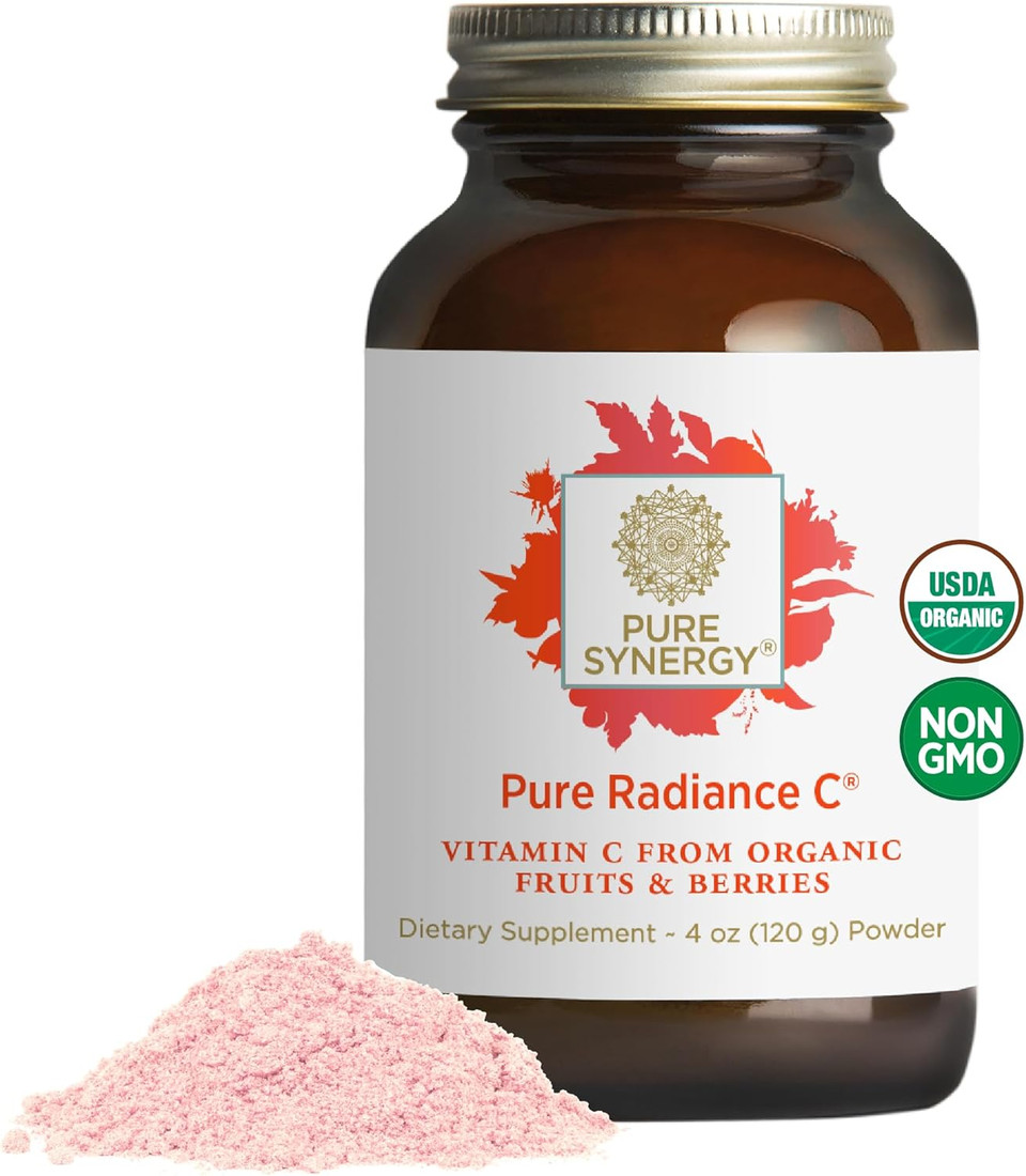 Pure Synergy Pure Radiance C | Organic Vitamin C Powder | 100% Natural, Whole Food, Non-Gmo Supplement With Camu Camu Extract | For Immune And Collagen Support (4 Oz Powder)