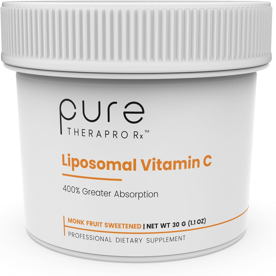 Pure Therapro Rx 100% Liposomal Vitamin C Powder, Patented Pureway Vegan Vitamin C Supplement, Supports Healthy Aging, Immune Function & Collagen Formation, Non-Gmo, Made In The Usa (30G, 60 Servings)1.06 Ounce (Pack Of 1)