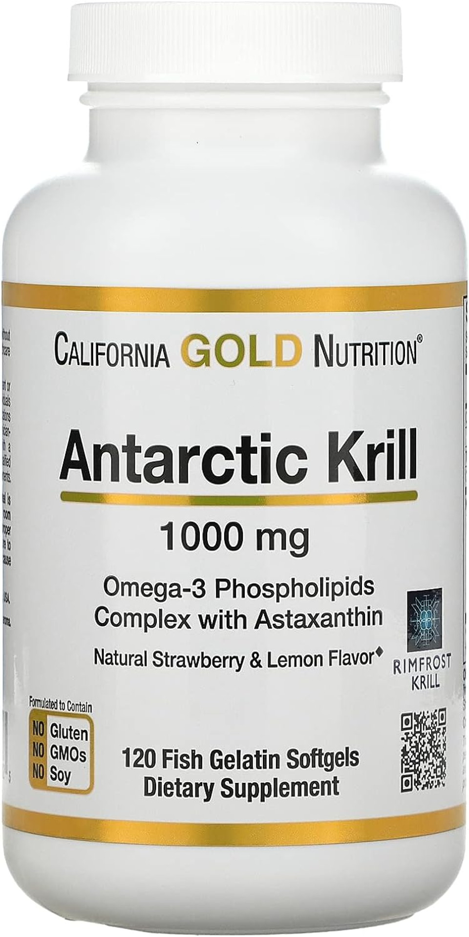 Antarctic Krill Oil, Omega-3 Phospholipids With Naturally Occurring Astaxanthin, Natural Strawberry & Lemon Flavor, Non Gmo, 1,000 Mg, 120 Fish Gelatin Softgels, 2 Pack120 Count (Pack Of 2)