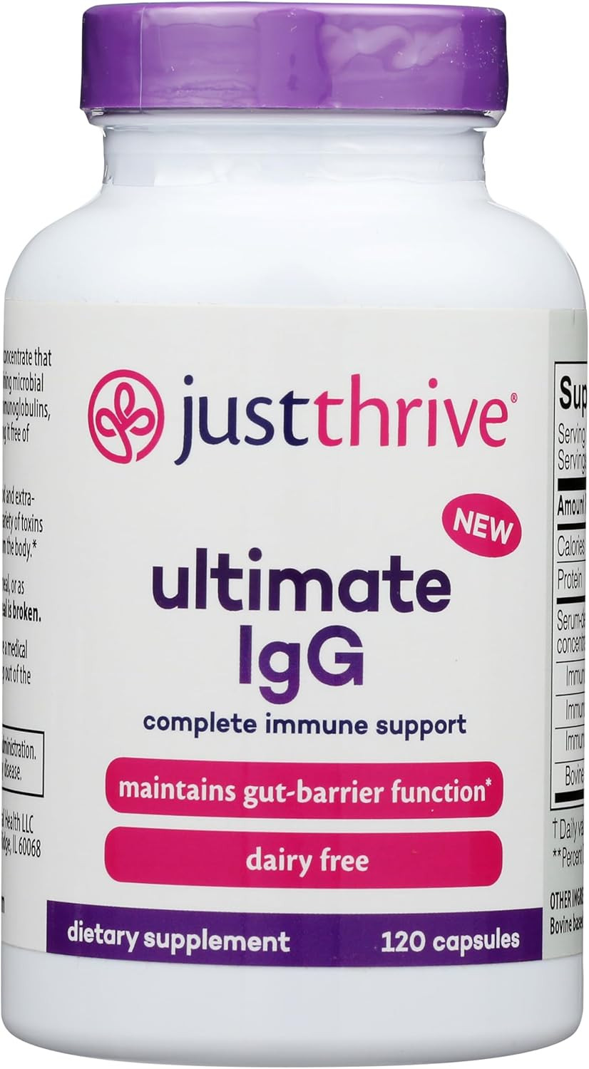 Just Thrive - Ultimate Igg - Complete Immune Support Supplement - Detox Formula, 120 Vegetable Capsules