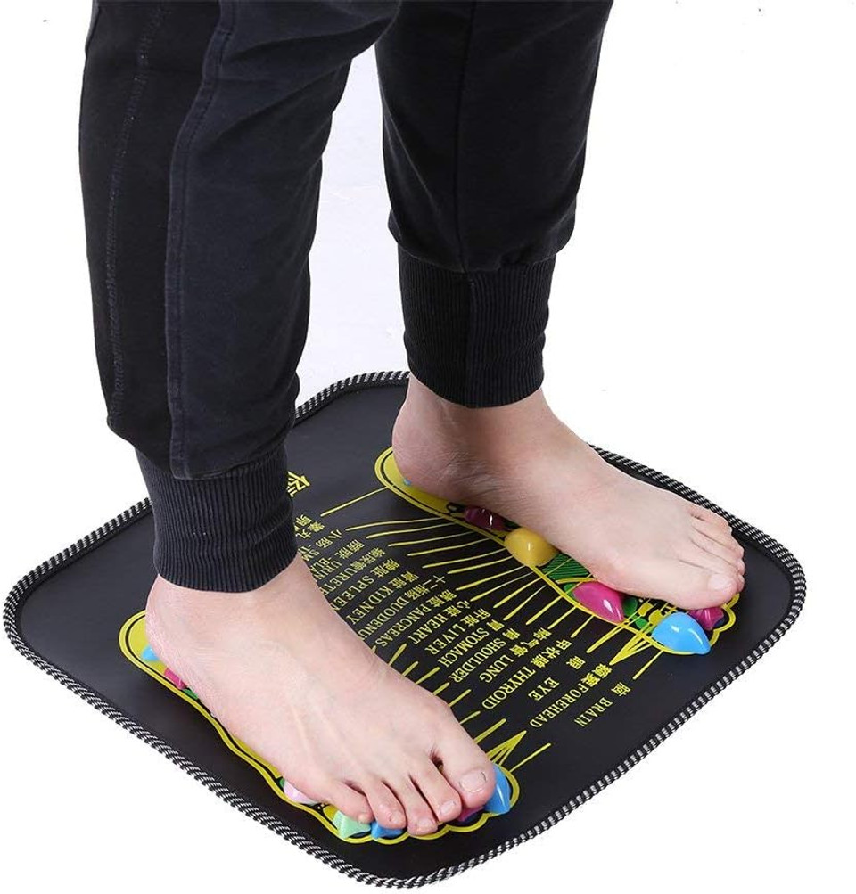 Foot Massage Mat,Acupressure Foot Mats,Reflexology Walk Stone Stone Road Foot Massage Black For Pain Relief