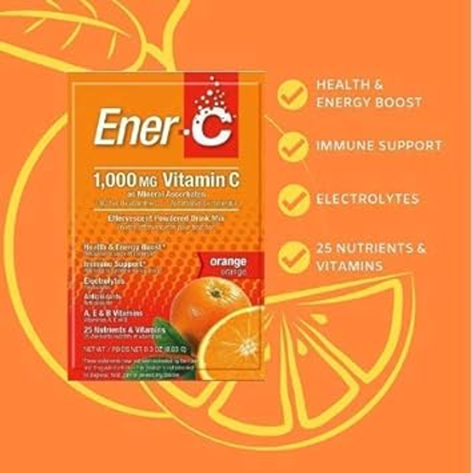 Ener-C Sport and Vitamin C Bundle, Sport Electrolyte Drink Mix Powder & Vitamin C Immune Support with 1000mg Vitamin C, Gluten-Free Electrolyte Packets for Hydration, 30 Orange & 12 Mixed Berry12 Count + 30 Count (Pack of 2)