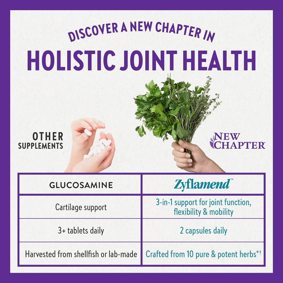 New Chapter Multi-Herbal Pain Reliever+ Joint Supplement, Zyflamendã¢Â 10-In-1 Superfood Blend With Ginger & Turmeric For Healthy Inflammation Response & Herbal Pain Relief+, 180 Count