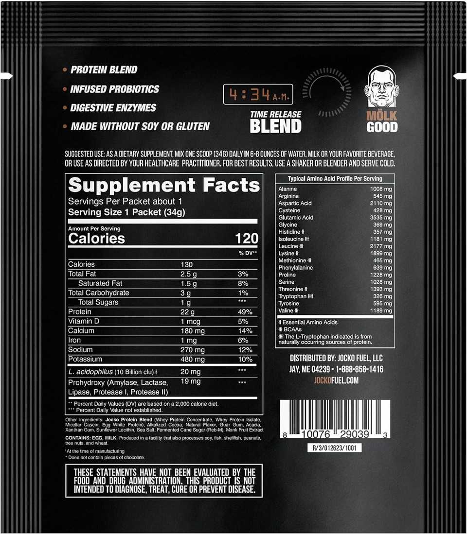 Jocko Fuel Whey Protein Powder Sampler Variety Pack - 6 Single Serve Packets