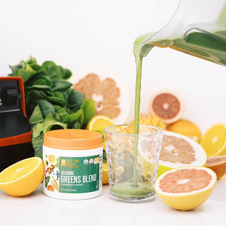 Betterbody Foods Organic Greens Blend (8 Oz) | Superfood Powder For Nutrition & Smoothie Booster