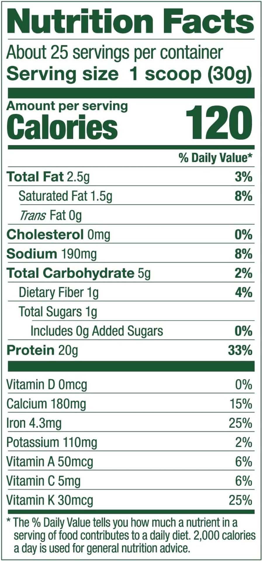 Vega Protein And Greens Protein Powder, Vanilla - 20G Plant Based Protein Plus Veggies, Vegan, Non Gmo, Pea Protein For Women And Men, 1.7 Lbs (Packaging May Vary)25 Servings (Pack Of 1)
