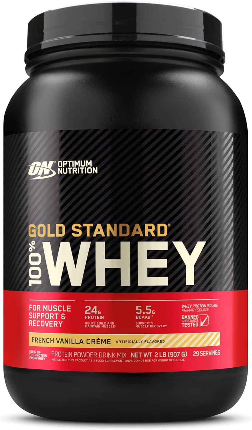 Optimum Nutrition Gold Standard 100% Whey Protein Powder, French Vanilla Creme, 2 Pound (Packaging May Vary)29 Servings (Pack Of 1)