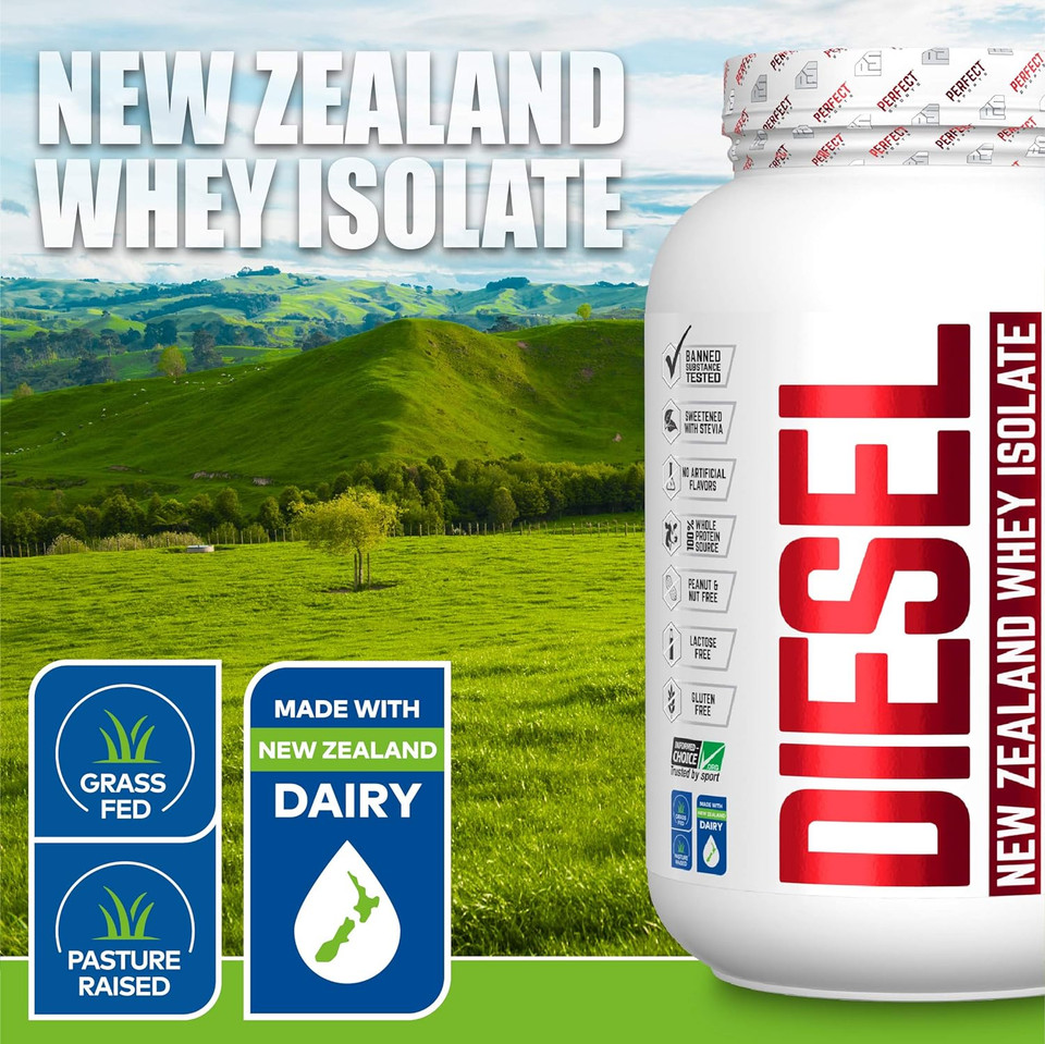 Perfect Sports, Diesel 100% New Zealand Whey Isolate, Grass-Fed & Pasture Raised 5Lb Triple Rich Dark Chocolate Perfect Sports, Diesel 100% New Zealand Whey Isolate, Grass-Fed & Pasture Raised 5Lb Triple Rich Dark Chocolate