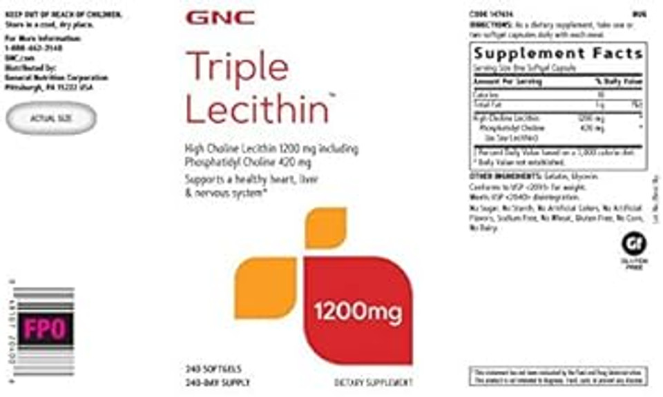 Gnc Triple Lecithin - 240 Capsules
