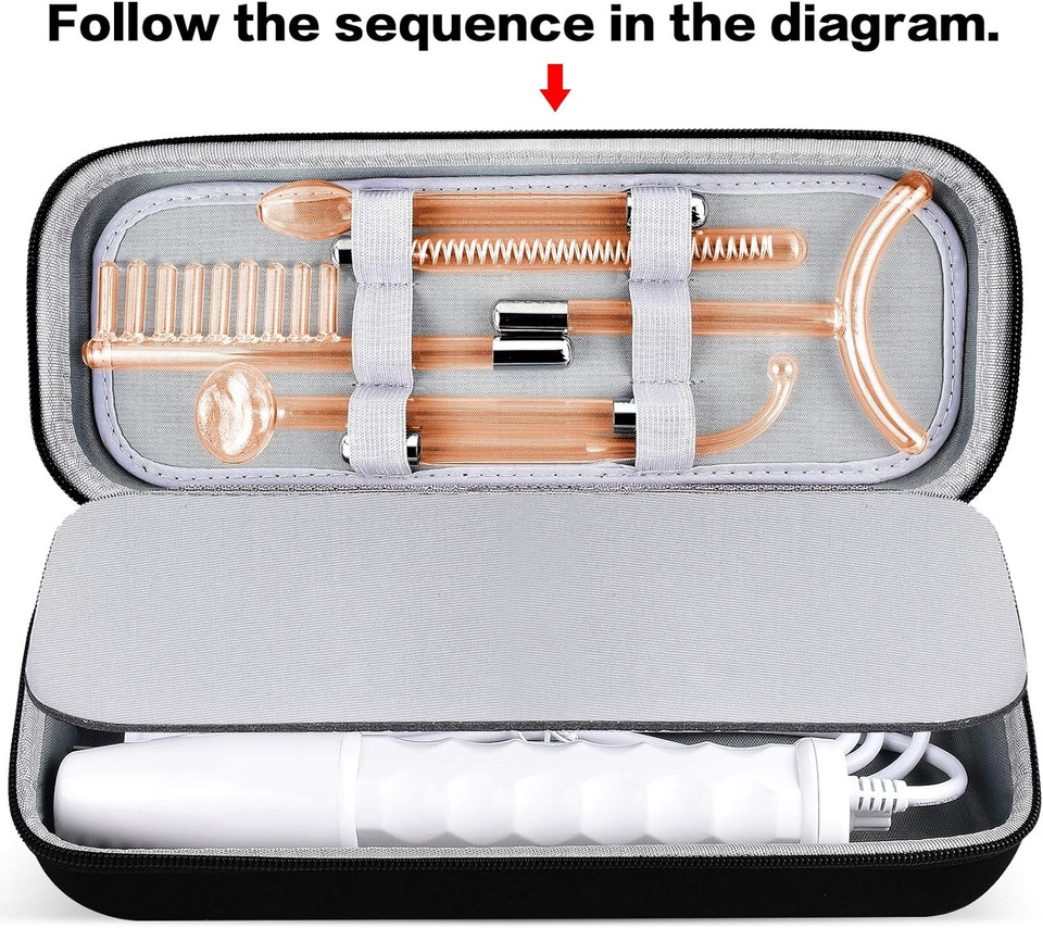 Case Compatible With Houzzi/For Nuderma/For Signstek/For Apreuty/For Fazjeune/For Newway Professional Clinical Portable Handheld High Frequency Skin Wand Machine, 6 Neon & Argon Wand (Only Box)