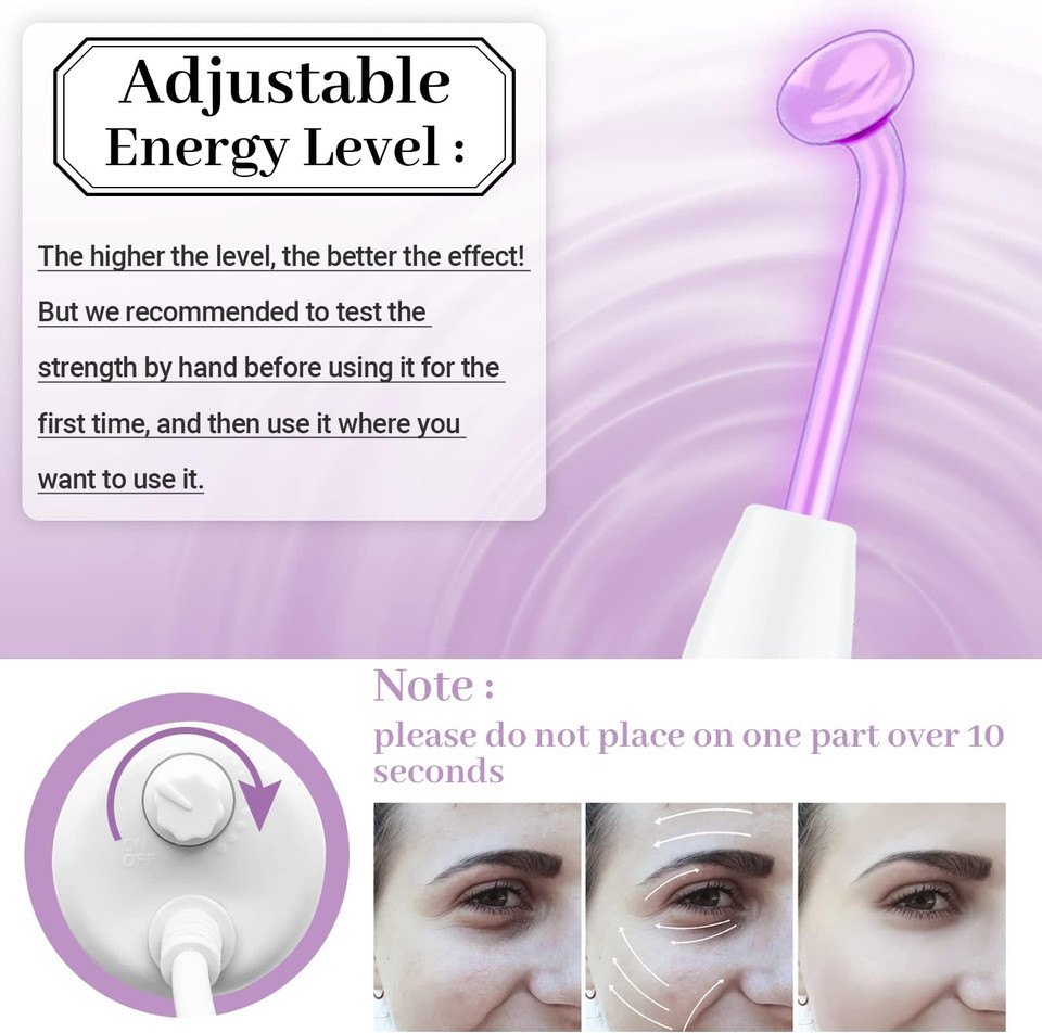 High Frequency Facial Wand - Tumakou Violet Portable Handheld High Frequency Facial Skin Machine Device For Face - With 4 Purple Tubes High Frequency Facial Wand - Tumakou Violet Portable Handheld High Frequency Facial Skin Machine Device For Face - With 4 Purple Tubes