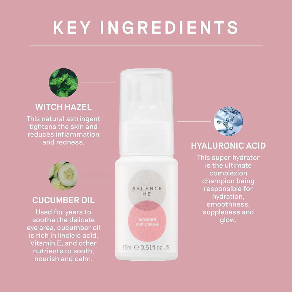 Balance Me Party Skin Prep Duo - Wonder Eye Cream & Gradual Tanning Drops - Vegan - Deep Hydration With A Sunkissed Glow