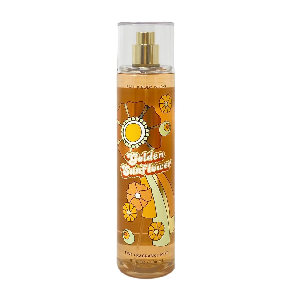 Bath & Body Works Golden Sunflower Deluxe Set - Fragrance Mist - Body Cream - Shower Gel - Body Lotion - And A Natural Oats Bar Soap - Full Size