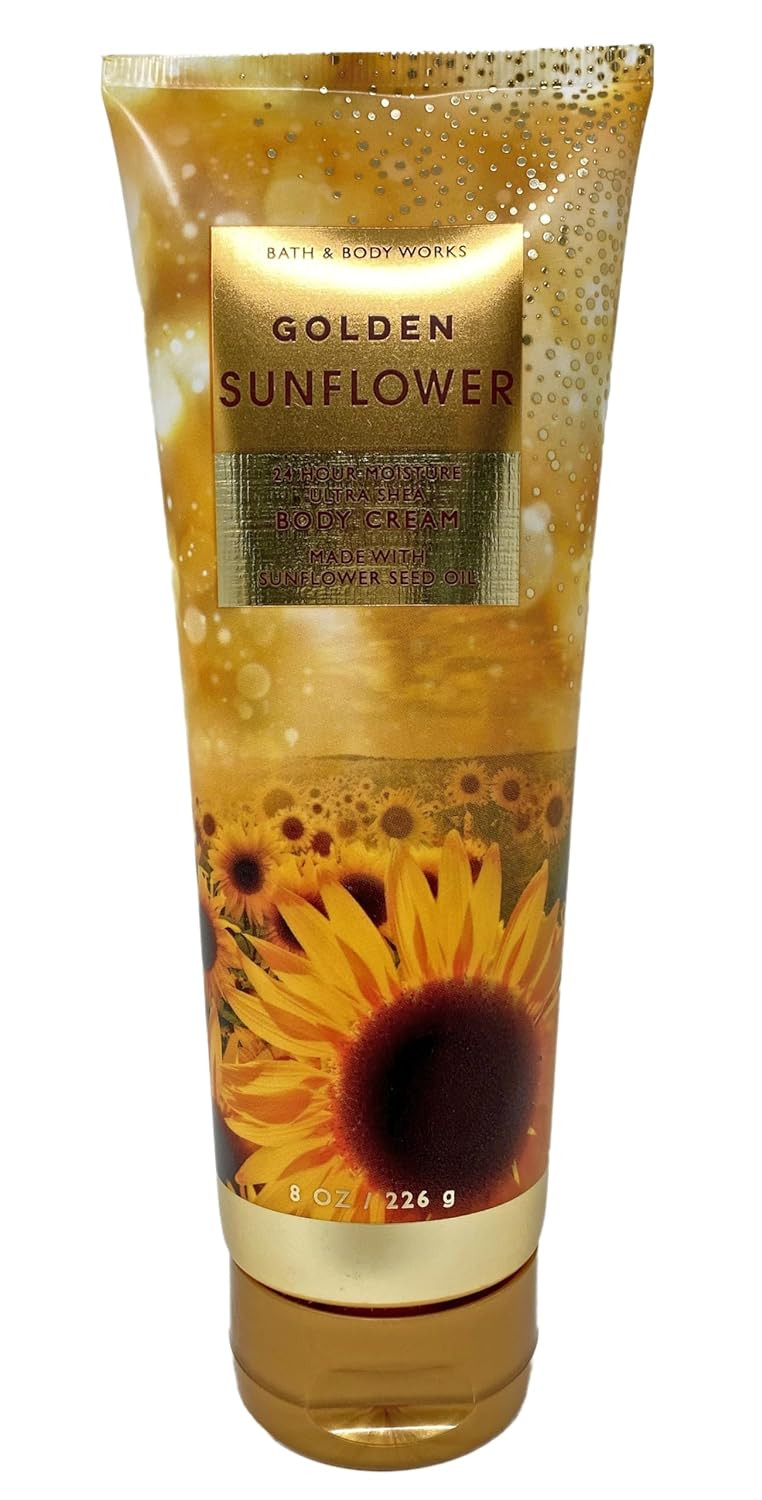 Bath And Body Works Golden Sunflower 24 Hour Moisture Ultra Shea Body Cream And Fine Fragrance Mist With A Himalayan Salts Springs Sample Soap