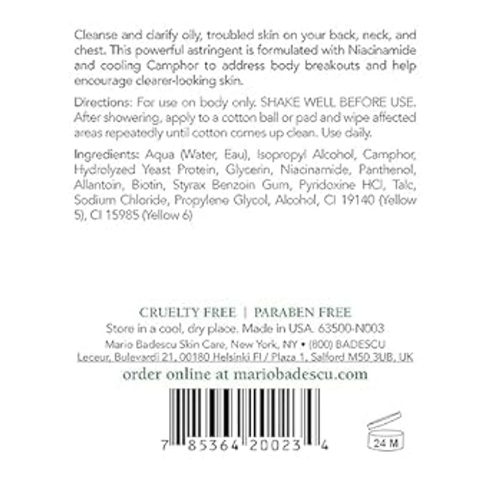 Mario Badescu Body Breakout Kit For Chest, Back And Shoulders, Includes A.H.A. Botanical Body Soap And Special Cleansing Lotion O" Body Toner, Ideal For Combination Or Oily Skin, 2 Ct