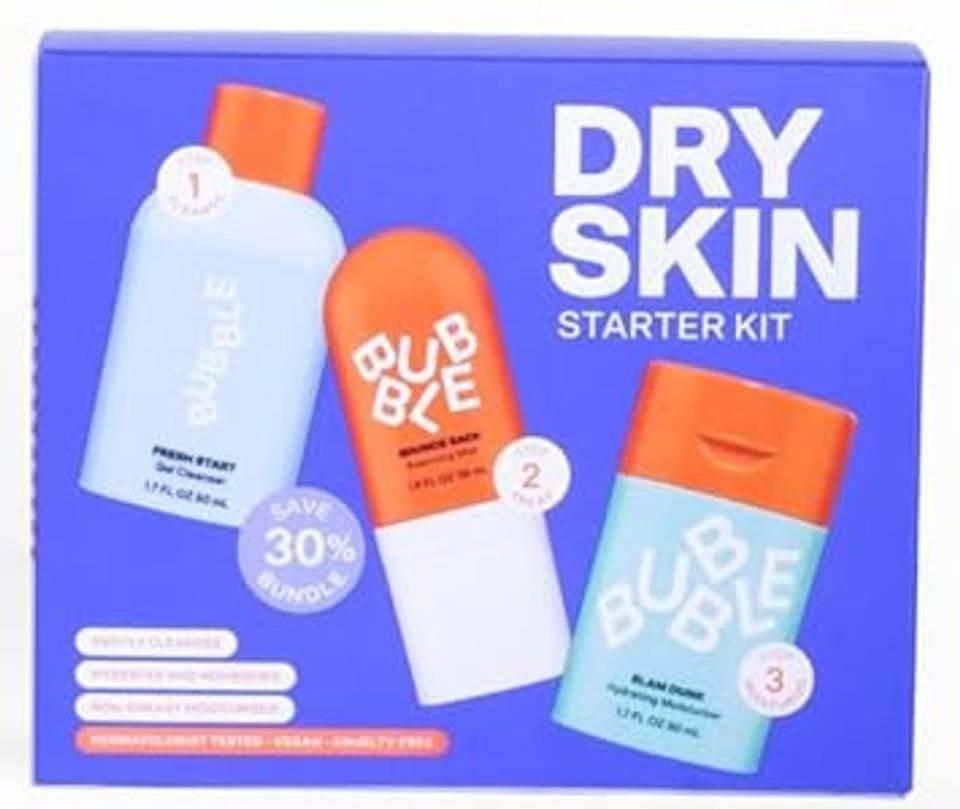 Bubble Skincare 3-Step Hydrating Routine Bundle, For Normal To Dry Skin, Set Unisex