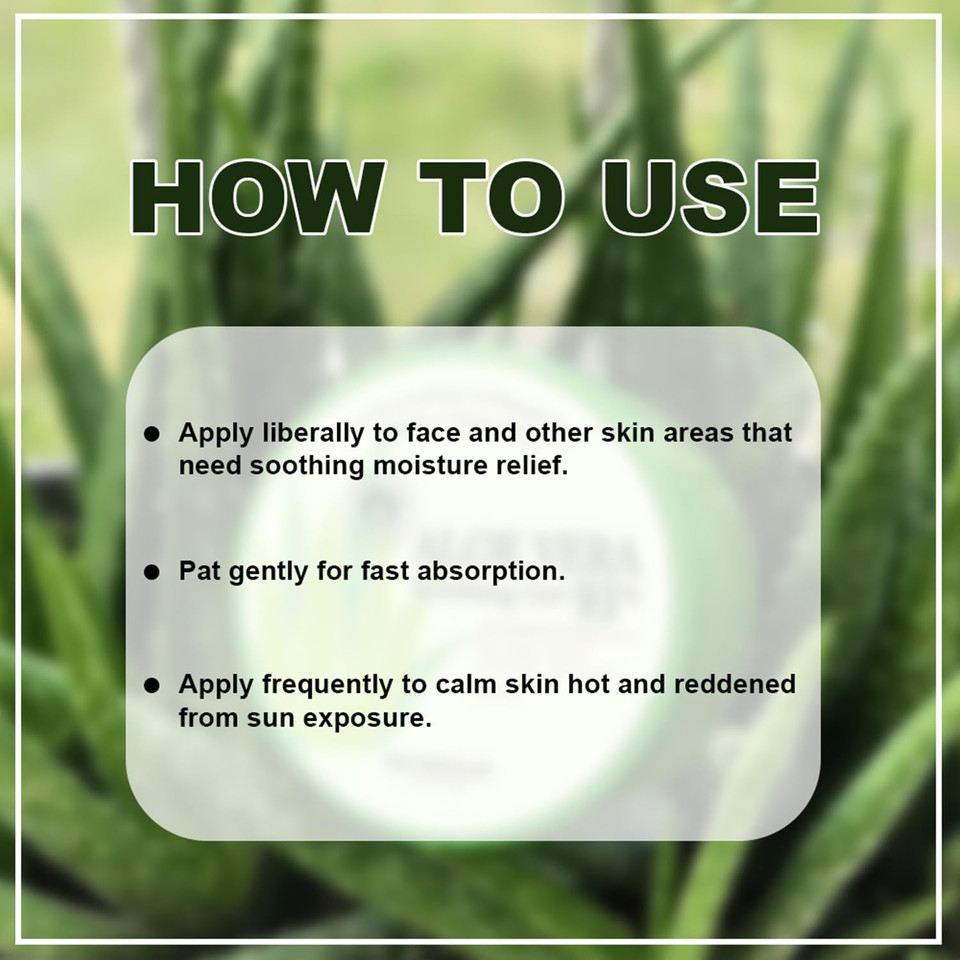 Skinfood Aloe Vera 93% Soothing Gel 10.1 Fl.Oz. (300Ml) - Hydrates & Heals Dry Skin - Sunburn Relief, Razor Bumps, Rash & Dandruff Relief - Aloe Vera Gel For Face And Body