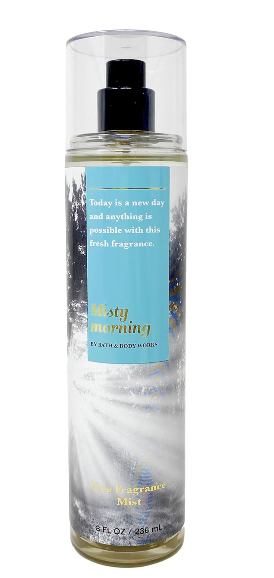 Bath & Body Works Misty Morning - Trio Gift Set - Fine Fragrance Mist, Body Cream and Shower Gel With a Natural Oats Sample Soap