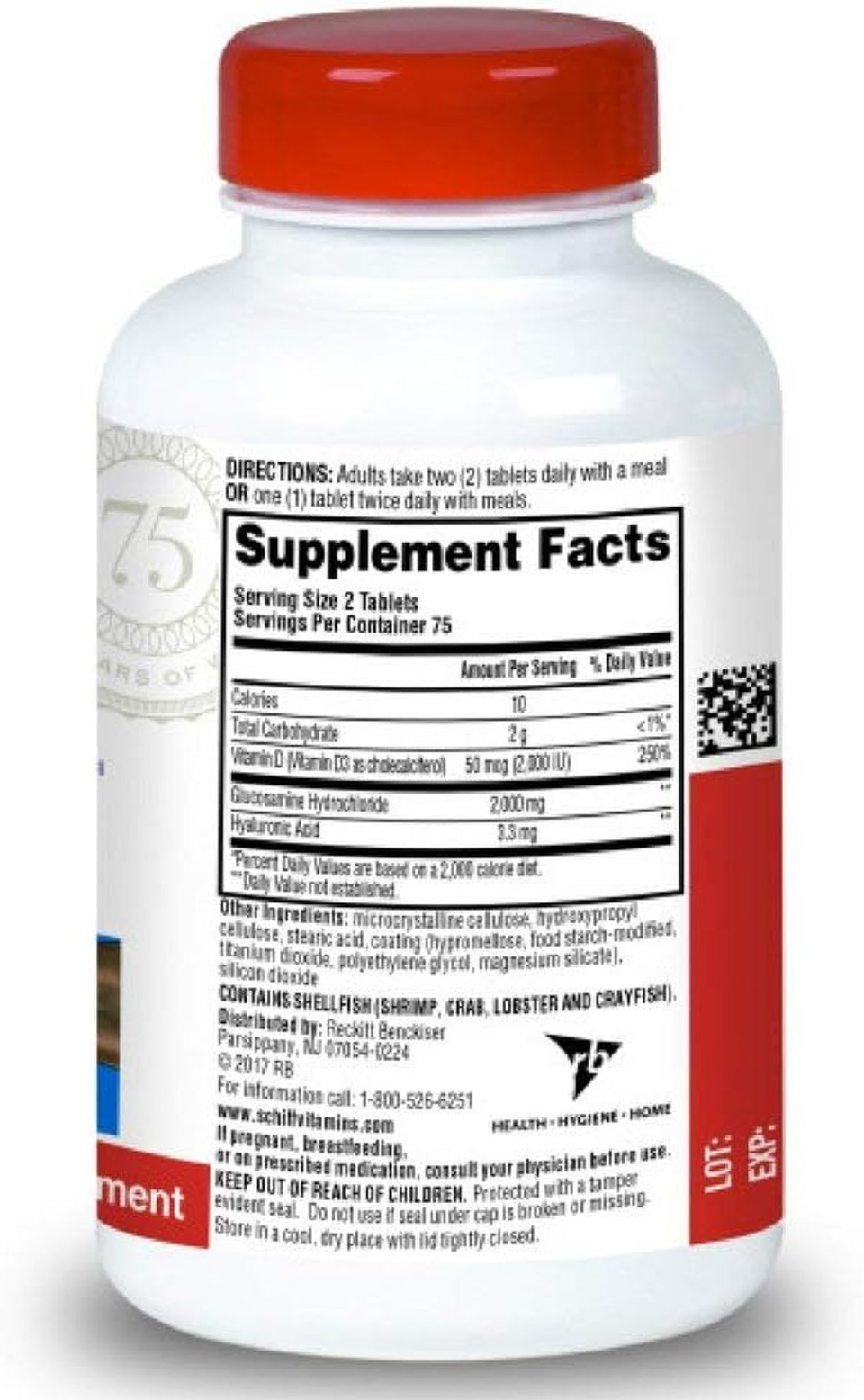 Schiff Glucosamine 2000Mg With Vitamin D3 And Hyaluronic Acid, 150 Tablets - Joint Supplement (Pack Of 6)