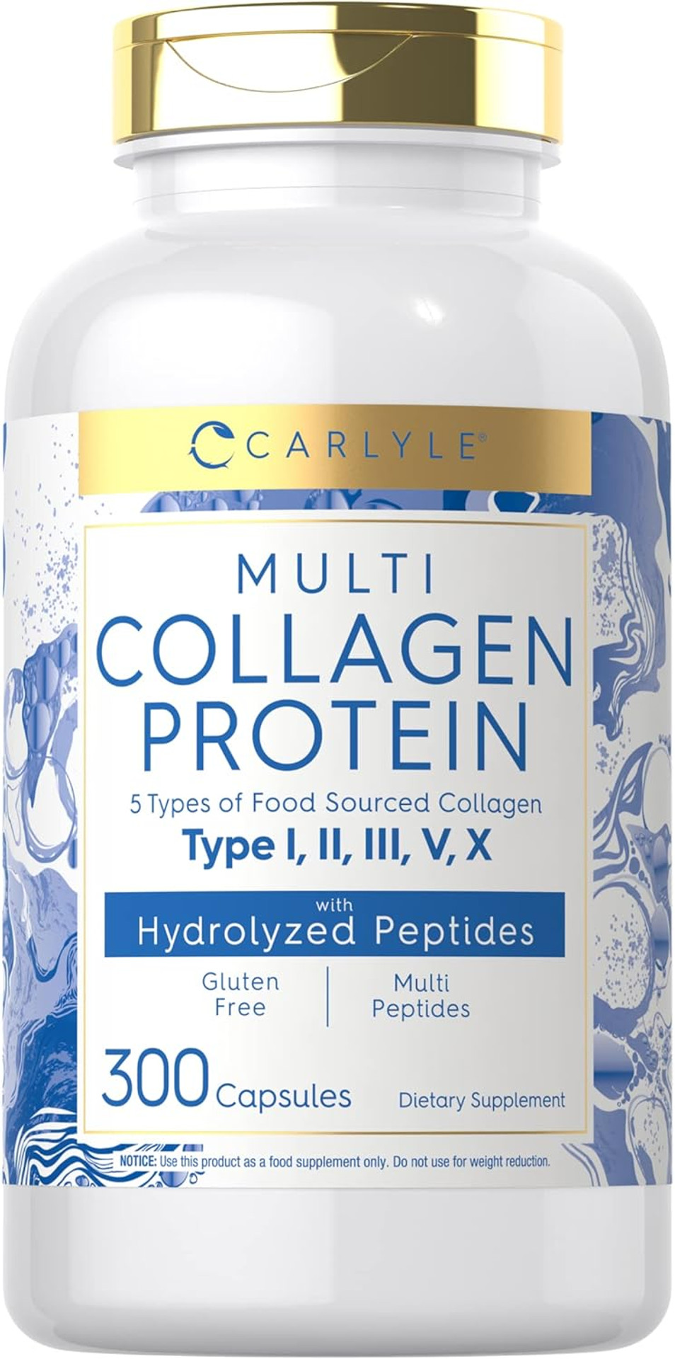 Carlyle Multi Collagen Protein Capsules 2000Mg | 300 Count | Type I, Ii, Iii, V, X | Collagen Peptide Pills | Keto & Paleo Friendly, Gluten Free Supplement Carlyle Multi Collagen Protein Capsules 2000Mg | 300 Count | Type I, Ii, Iii, V, X | Collagen Peptide Pills | Keto & Paleo Friendly, Gluten Free Supplement