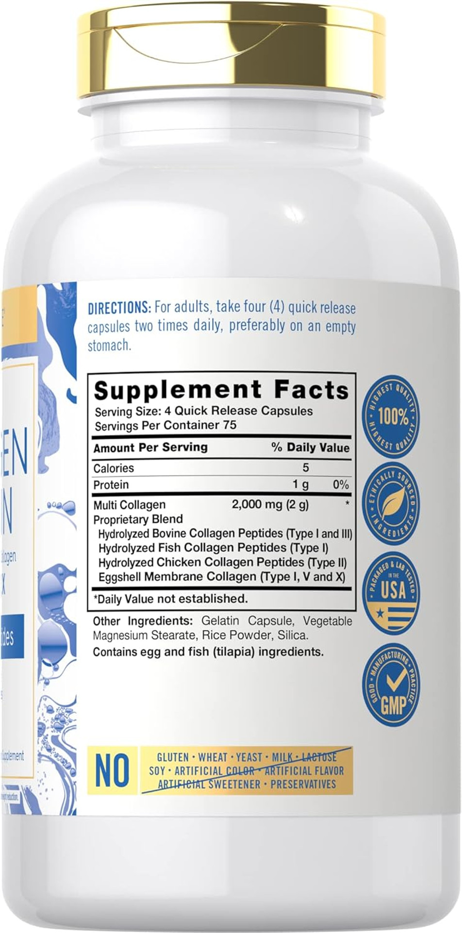 Carlyle Multi Collagen Protein Capsules 2000Mg | 300 Count | Type I, Ii, Iii, V, X | Collagen Peptide Pills | Keto & Paleo Friendly, Gluten Free Supplement Carlyle Multi Collagen Protein Capsules 2000Mg | 300 Count | Type I, Ii, Iii, V, X | Collagen Peptide Pills | Keto & Paleo Friendly, Gluten Free Supplement