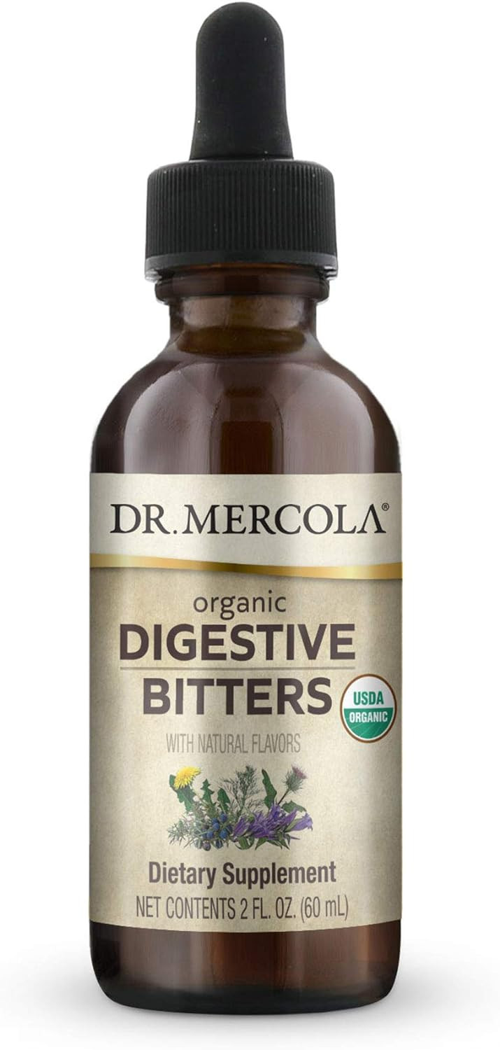 Dr. Mercola Organic Digestive Bitters, 1 Bottle (2 Fl Oz.), Supports Normal Digestion And Overall Gastrointestinal Health*, Non Gmo, Soy Free, Gluten Free, Usda Organic