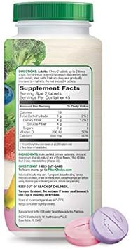 Fiber Choice Daily Prebiotic Fiber Chewable Tablets, Assorted Fruit, 90 Count (Pack Of 3)90 Count (Pack Of 3)