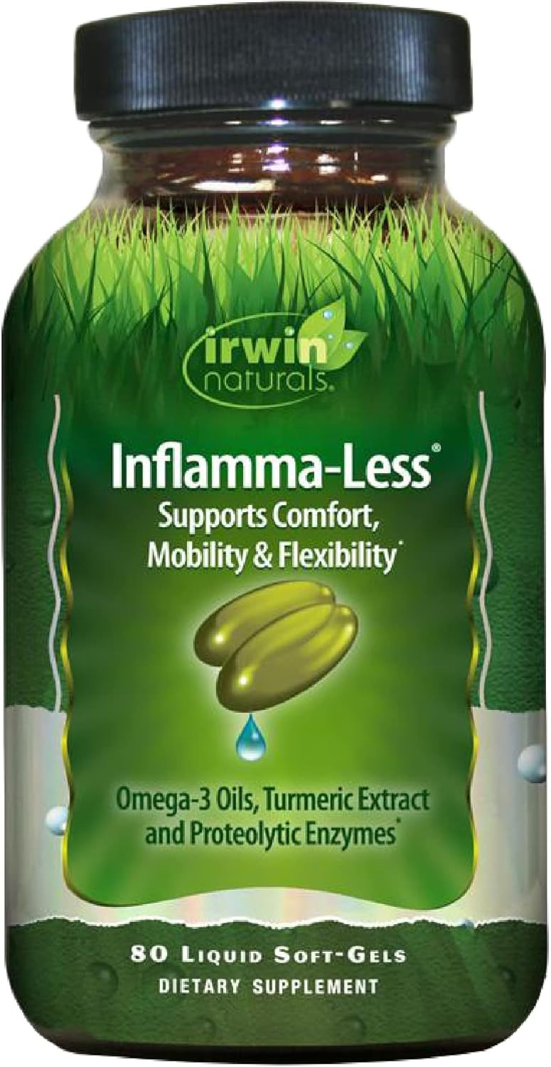 Irwin Naturals Inflamma-Less, Promotes Comfort, Mobility & Flexibility, 80 Liquid Softgels