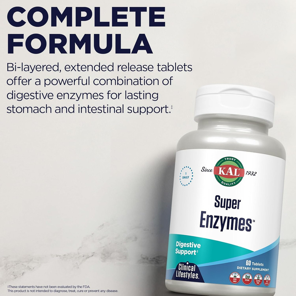 Kal Super Enzymes Tablets, 60 Count