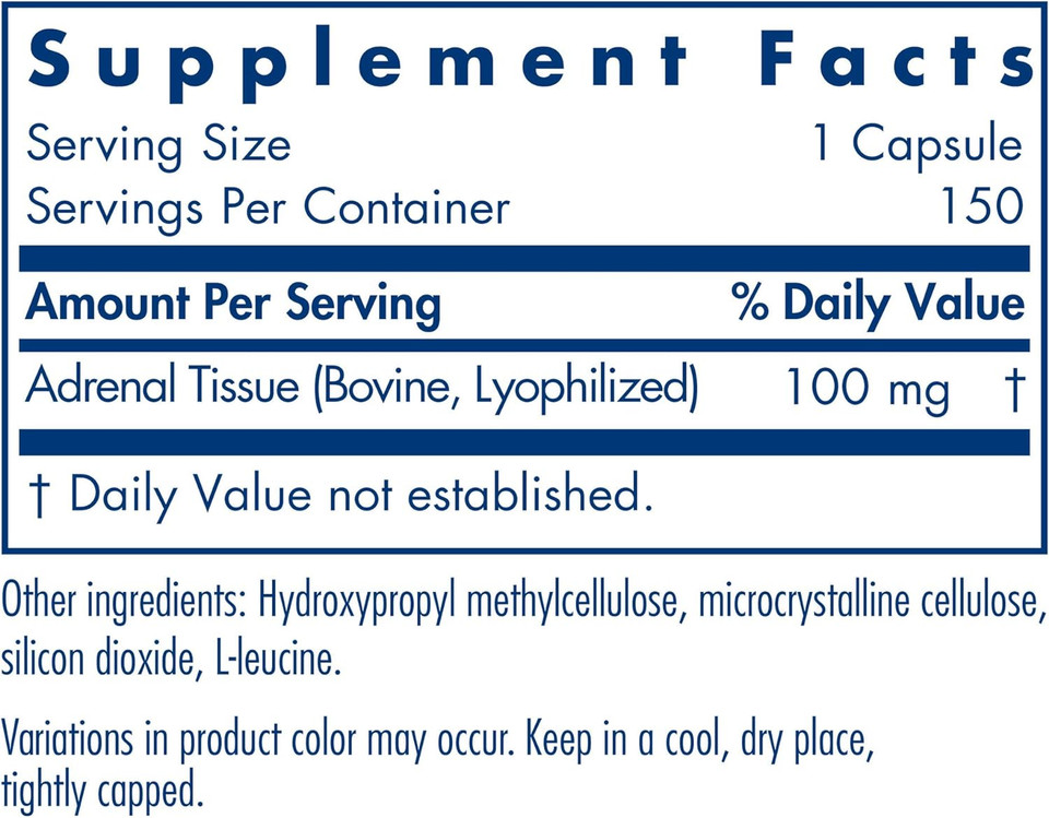 Allergy Research Group - Adrenal Glandular - Stress, Energy, Adrenal Support - 150 Vegicaps