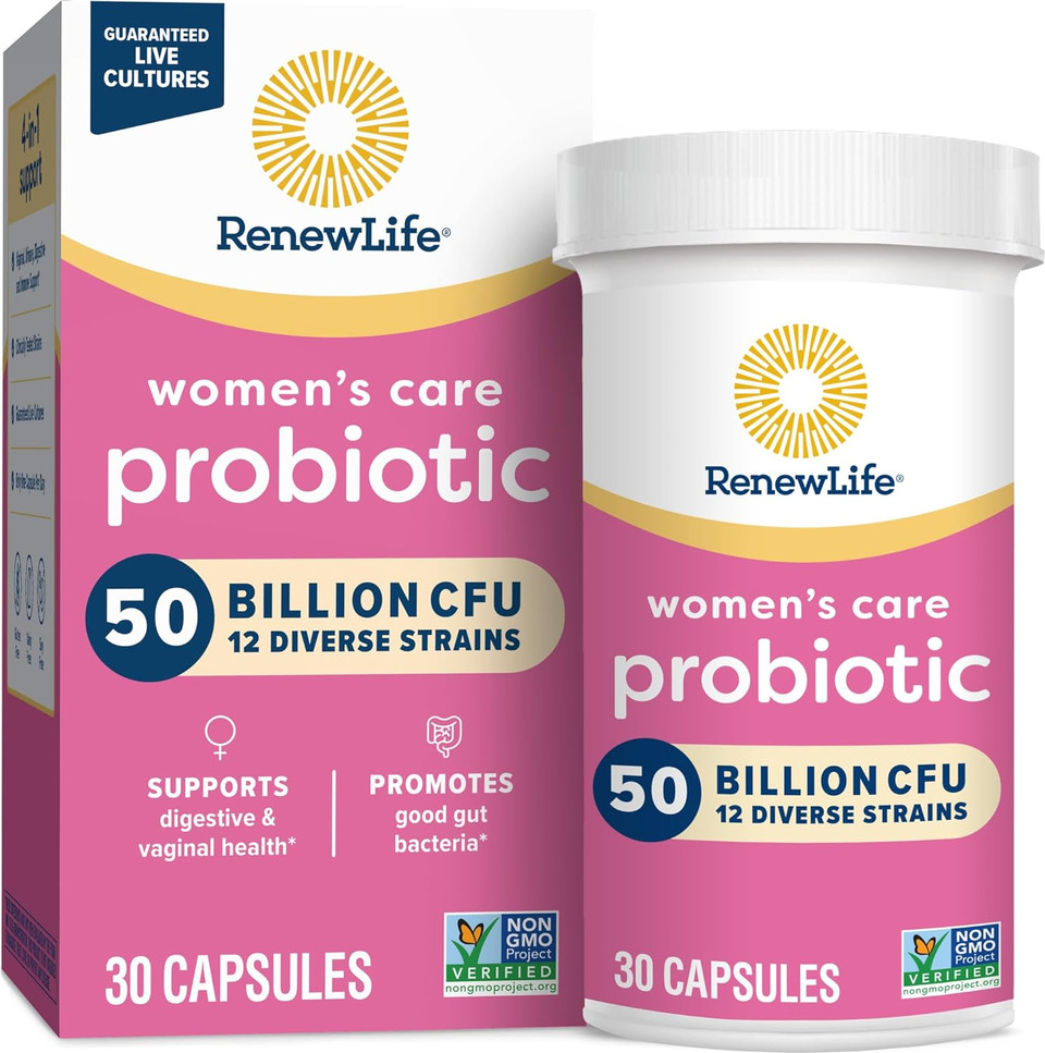 Renew Life Women'S Probiotic Capsules, 50 Billion Cfu Guaranteed, Supports Vaginal, Urinary, Digestive And Immune Health*, L. Rhamnosus Gg, Dairy, Soy And Gluten-Free, 30 Count30 Count (Pack Of 1)