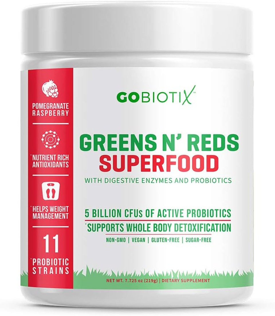 Gobiotix Bundle Prebiotic Fiber Supplement + Super Greens Powder N' Super Reds Powder