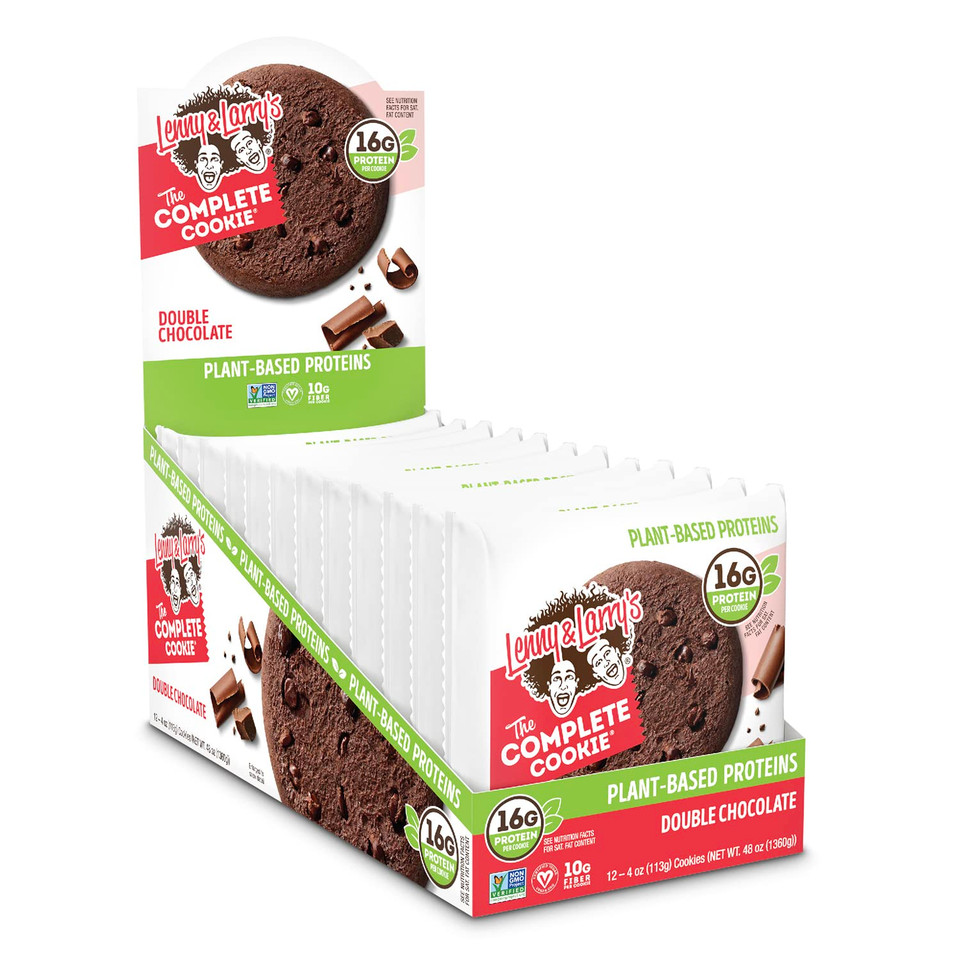 Lenny & Larry's The Complete Cookie, Double Chocolate, Soft Baked, 16g Plant Protein, Vegan, Non-GMO, 4 Ounce (Pack of 12)