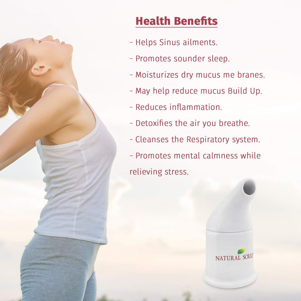 Natural Solution Ceramic Pink, Cleans The Respiratory System Great For Allergy, Asthma Relief, And Other Respiratory Conditions , Salt Inhaler, 1 Count