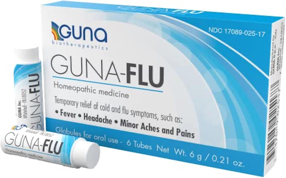 Guna-Flu For Relief Of Flu-Like Symptoms, Body Aches, Headache, Fever, Chills And Fatigue 6 Tubes