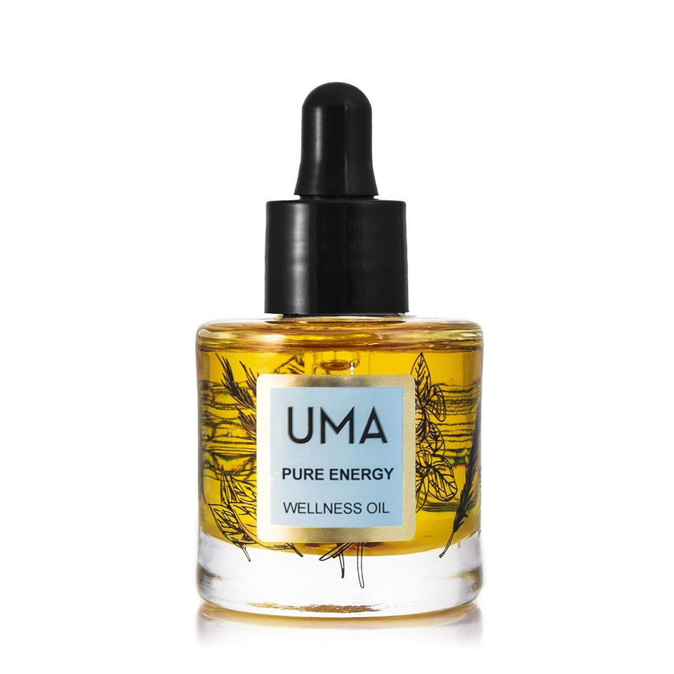 Uma Pure Energy Wellness Oil For Natural Energy, Memory, & Focus | Peppermint & Rosemary To Combat Fatigue | 100% Organic Ayurvedic Daily Moisturizer (1 Fl Oz | 30 Ml)