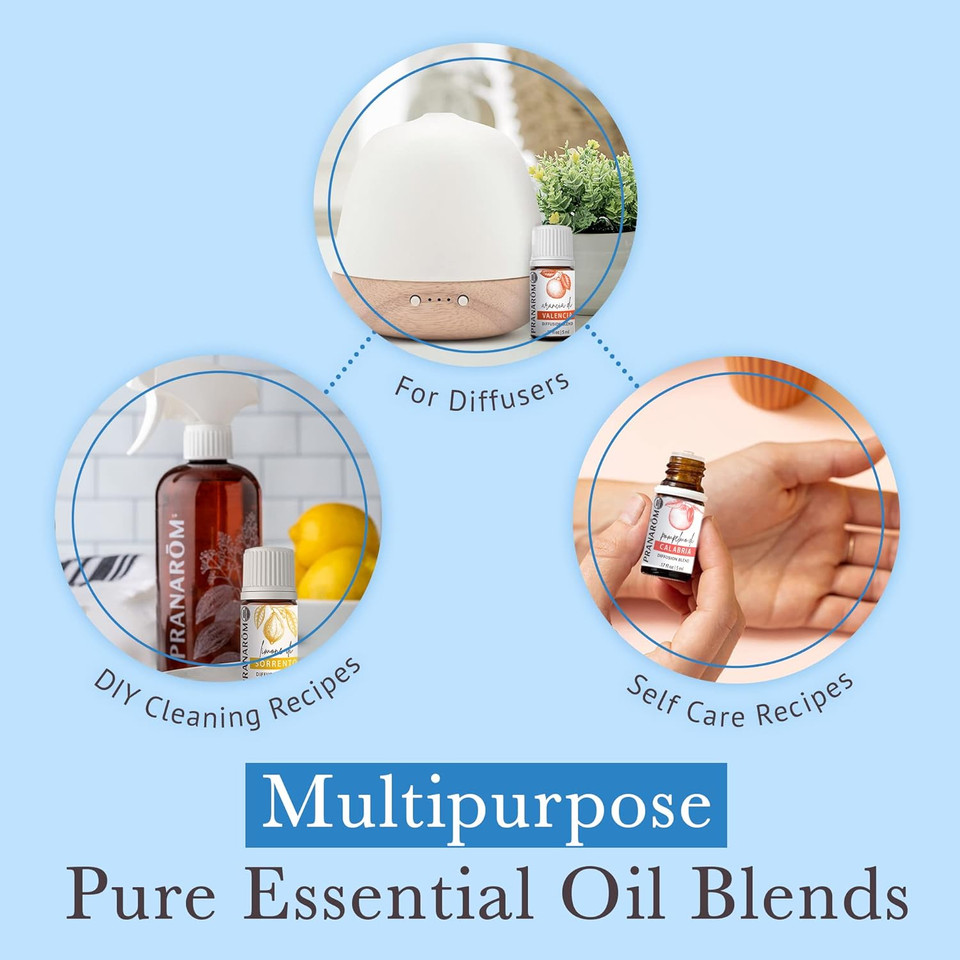 Pranarom - Coastal Mediterranean Diffusion Essential Oil Kit (3 - Pack Of 5Ml) Sorrento, Calabria, And Valencia - 100% Pure Essential Oil | Usda And Ecocert Certified Organic