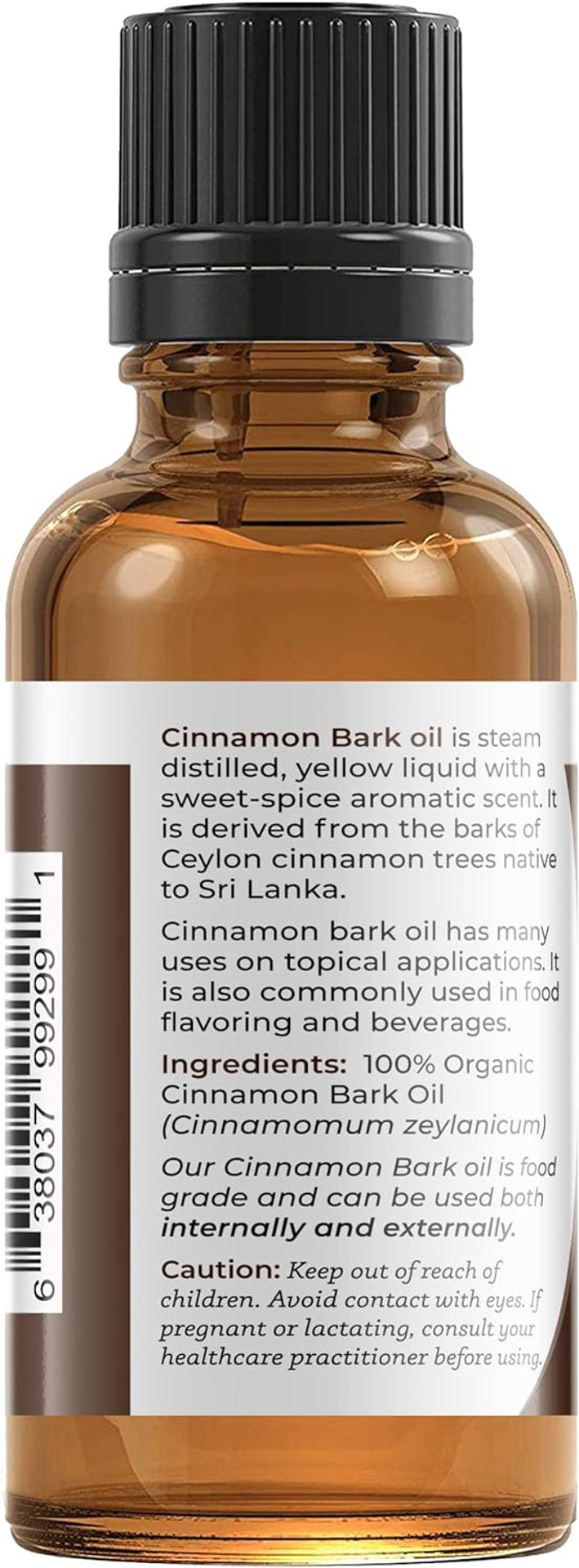 Viva Doria 100% Pure Cinnamon Bark Essential Oil, Usda Certified Organic, Undiluted, Food Grade, 30 Ml (1 Fl Oz)