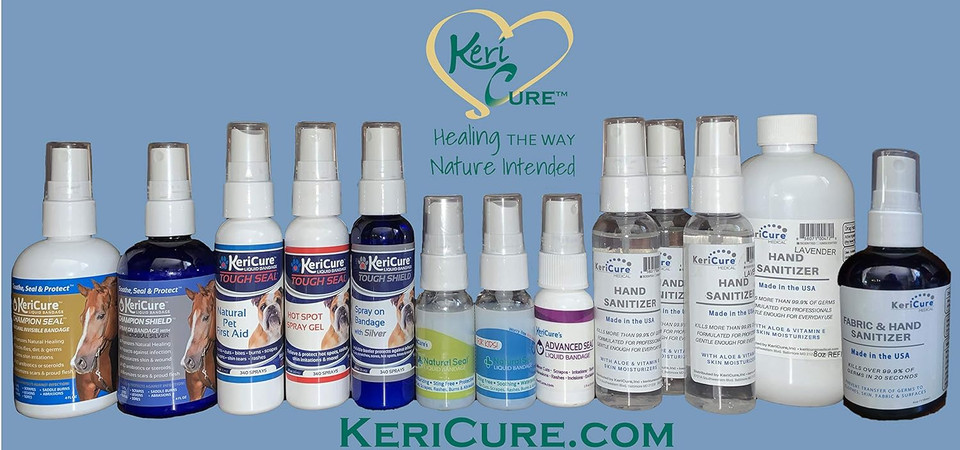 Kericure Medical 2 Pack Sanitizer Spray For Hands, Skin And Clothes, Calming Lavender Mint Organic Essential Oils, Woman Owned Small Business, Made In The Usa