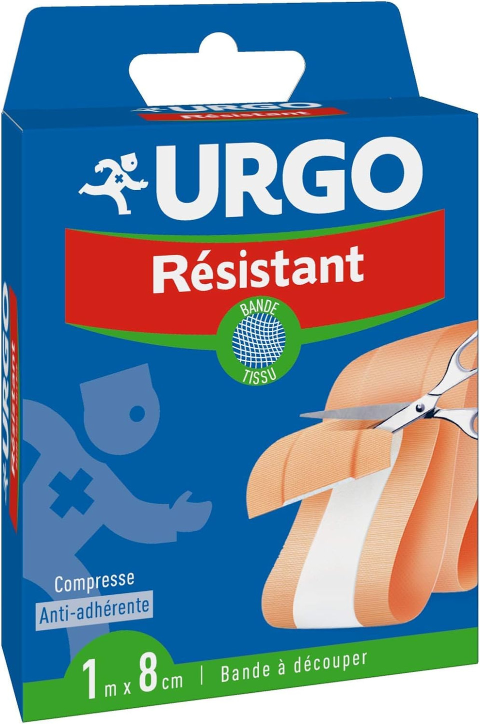 Urgo  Durable Cutting Tape  Fabric Tape  Non-Stick Compress  1 X 8 Cm