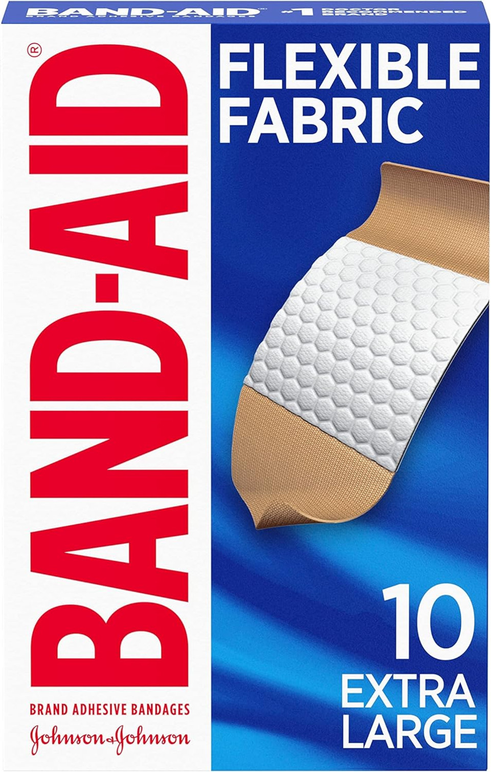 Band-Aid Brand Adhesive Bandages Flexible Fabric, Extra Large, 10 Count (Pack Of 2)