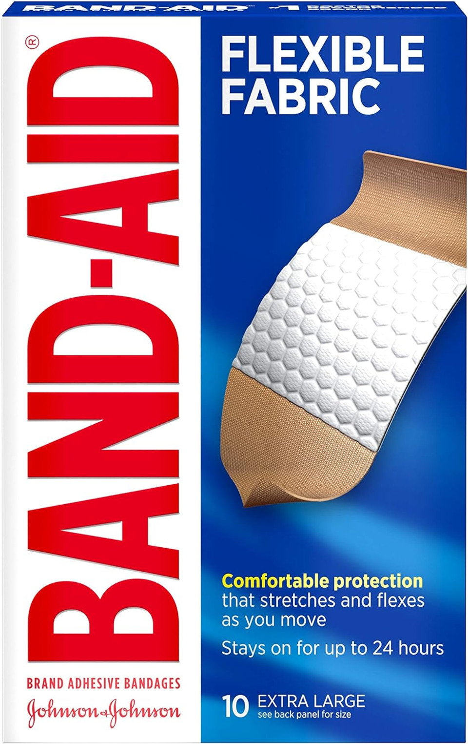 Band-Aid Brand Adhesive Bandages Flexible Fabric, Extra Large, 10 Count (Pack Of 2)