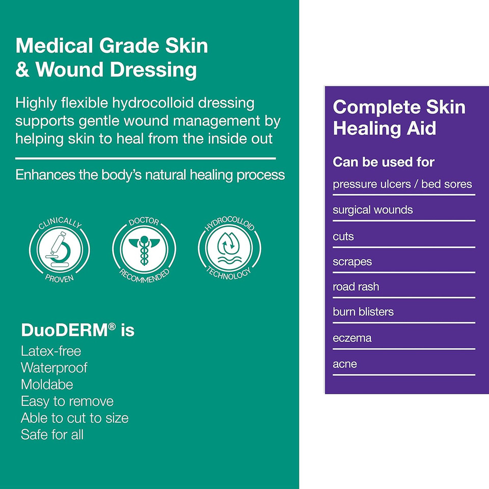 Duoderm Cgf Hydrocolloid 6"X6" Sterile Dressing For Use On Partial And Full-Thickness Wounds, Square, Beige, 187661, Box Of 5Beige6"X6" (Box Of 5)