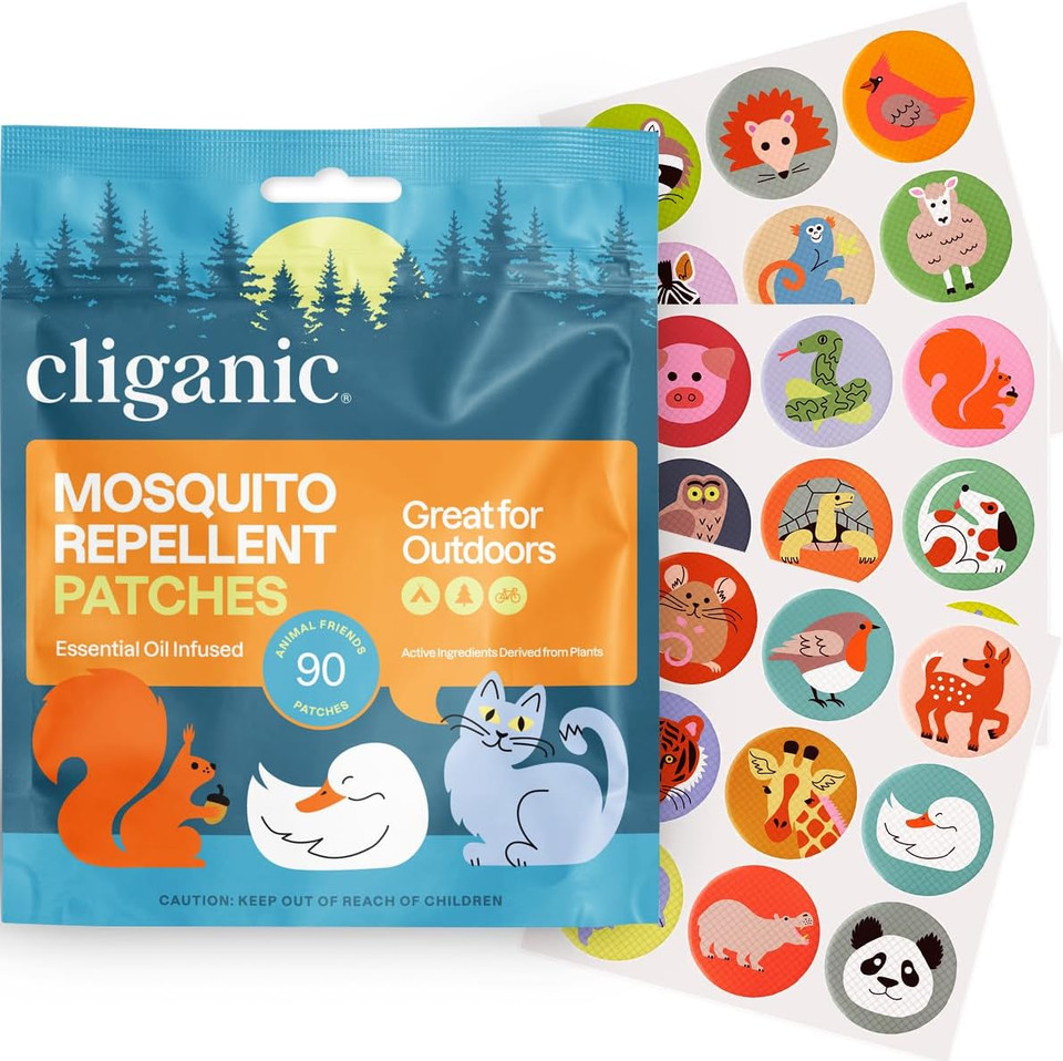 Cliganic Mosquito Repellent Stickers (90 Pack) - Animal Patches For Kids, Natural Deet-Free, Essential Oil Infused90 Count (Pack Of 1)