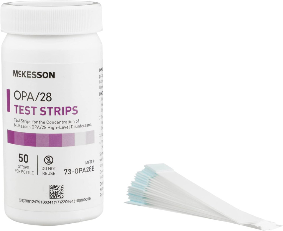 Mckesson Opa/28 Test Strips For Concentration Indicator, Single Use, 50 Count, 2 Packs, 100 Total