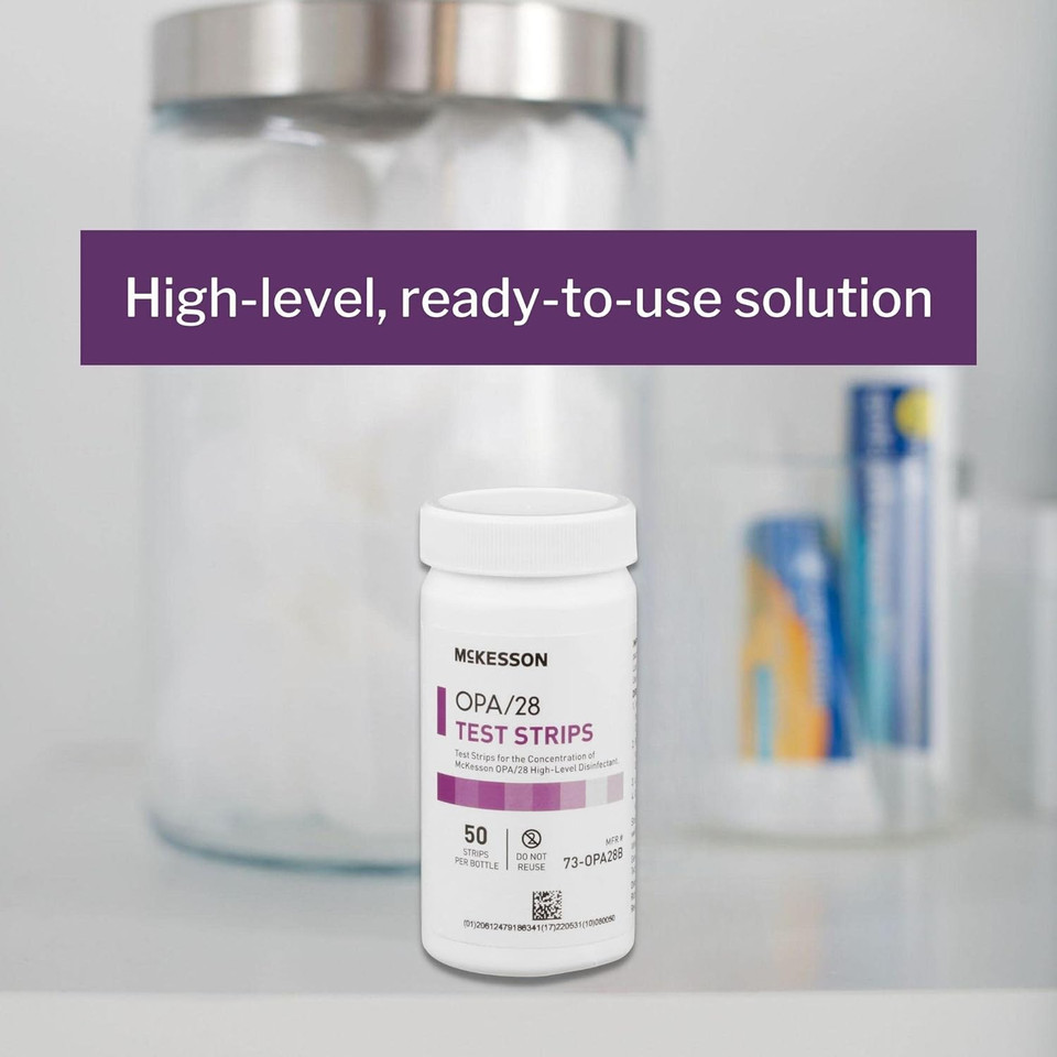 Mckesson Opa/28 Test Strips For Concentration Indicator, Single Use, 50 Count, 2 Packs, 100 Total