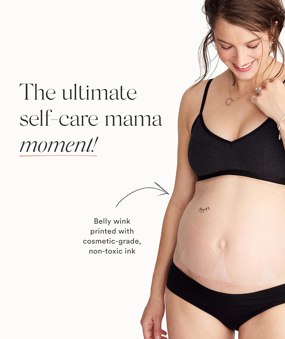 Hatch The Belly Fix - Plant Based Masks For Pregnancy Stretch Marks Prevention - Hydrating & Fragrance Free Belly Mask For Pregnancy & Postpartum - 4 Pack