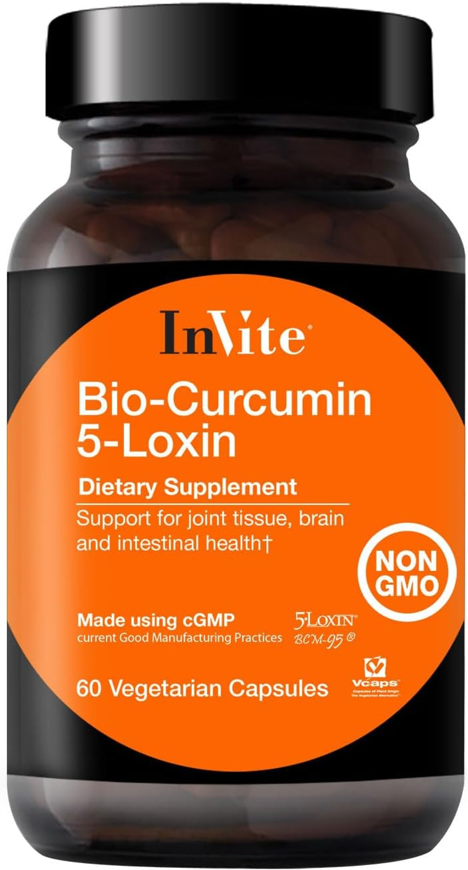 Invite Health Bio-Curcumin and 5-Loxin - Supports Joint, Brain and Intestinal Health - Highly Absorbable Combination of Curcumin and Boswellia Serrata - 60 Vegetarian Capsules