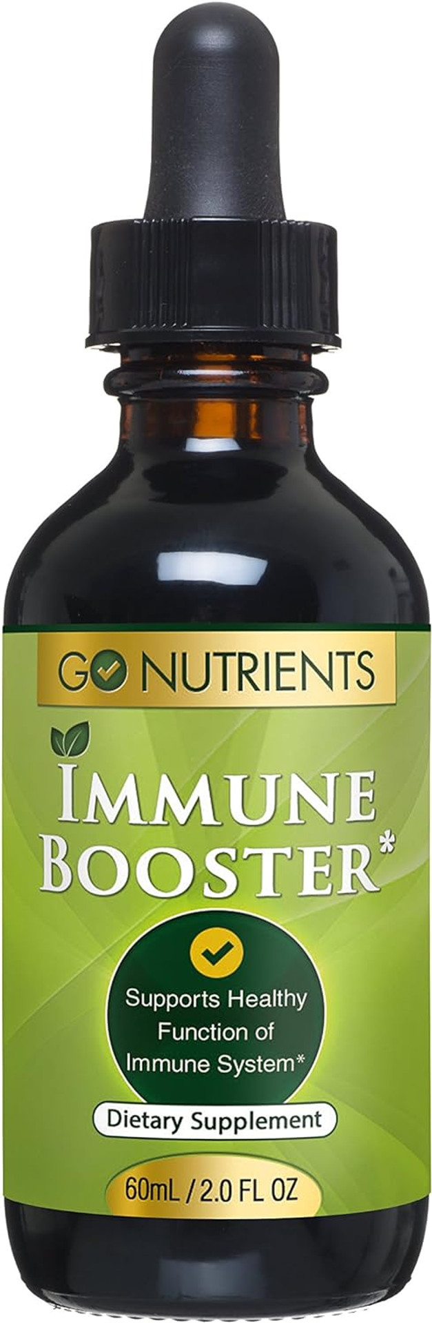 Go Nutrients Immune Boosters for Adults and Kids - Immune Support Supplement with Echinacea Goldenseal & More - 7 in 1 Immunity Supplement - Fast Acting for Onset of Symptoms - 2oz Liquid Drops