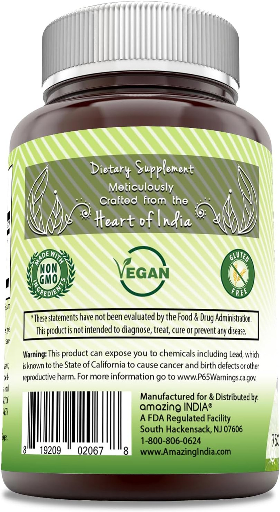 Amazing India Natural Triphala (3 Fruits) 750 Mg 120 Veggie Capsules | Non-Gmo | Gluten Free